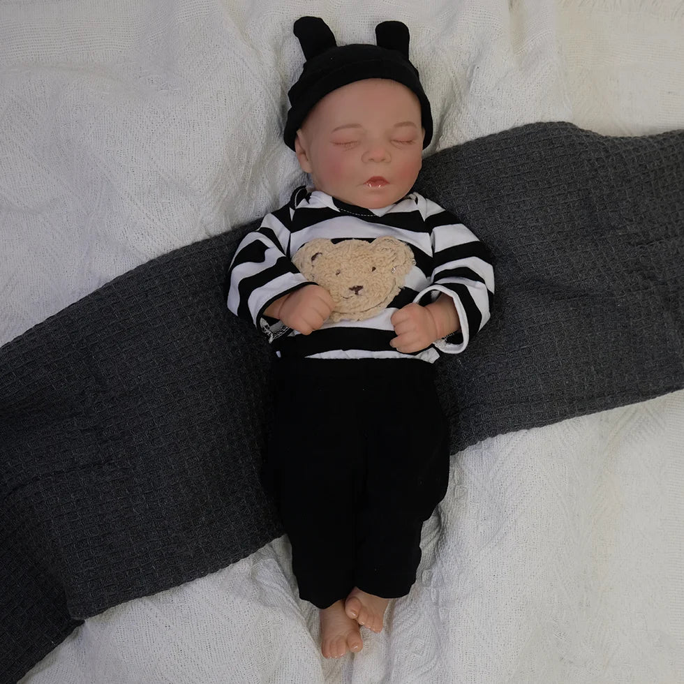 18 Inches Reborn Dolls Sweet Asleep Baby Boy Doll Vinyl and Cloth Body