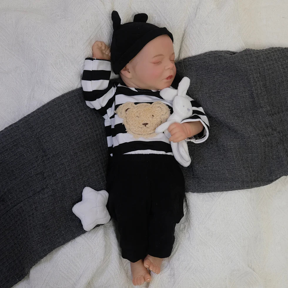 18 Inches Reborn Dolls Sweet Asleep Baby Boy Doll Vinyl and Cloth Body