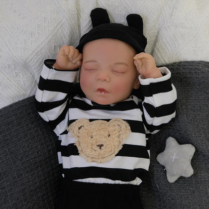 18 Inches Reborn Dolls Sweet Asleep Baby Boy Doll Vinyl and Cloth Body