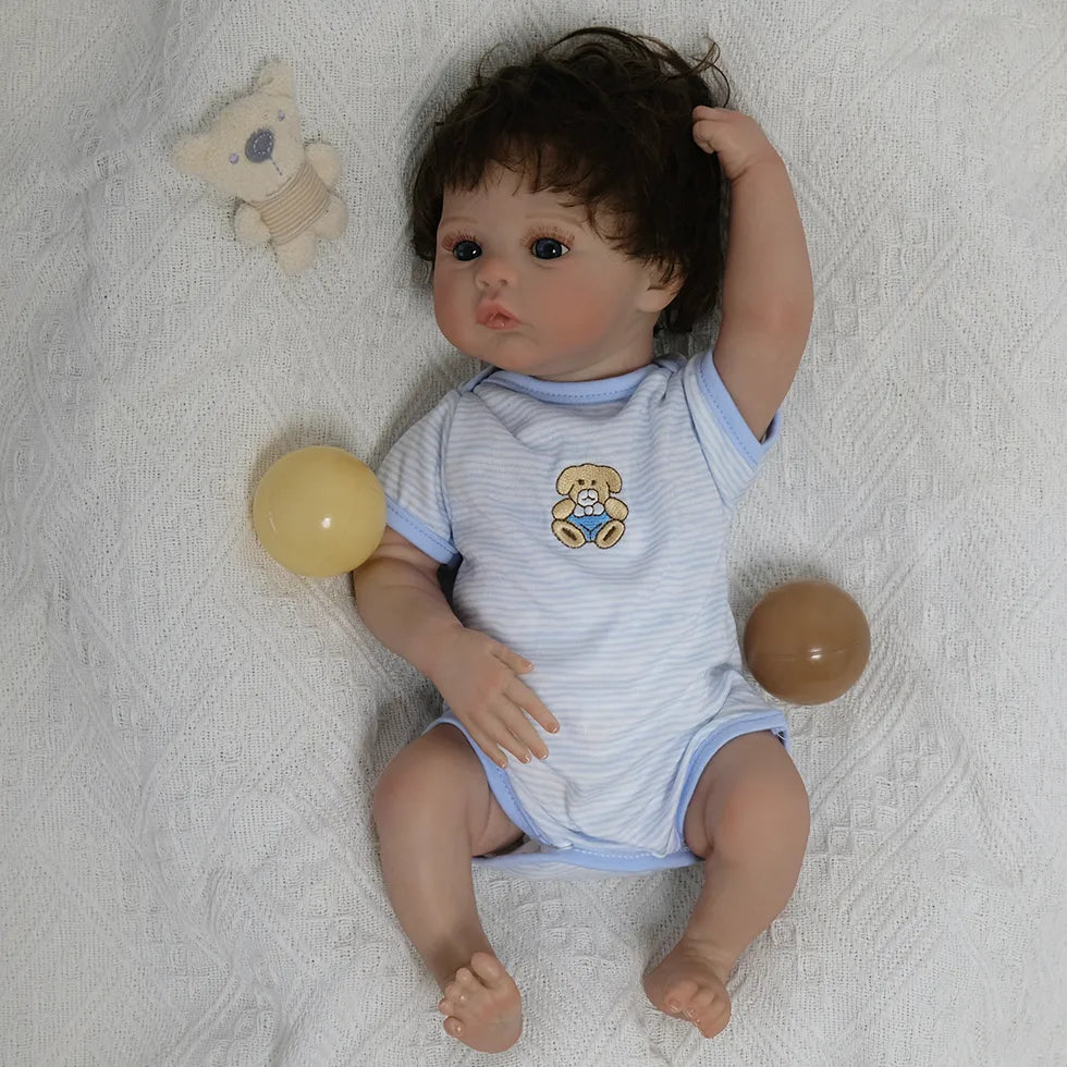 18 Inches Reborn Toddler Dolls Captivating Open-Eyes Boy(Vinyl/Cloth)