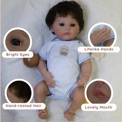 18 Inches Reborn Toddler Dolls Captivating Open-Eyes Boy(Vinyl/Cloth) Details