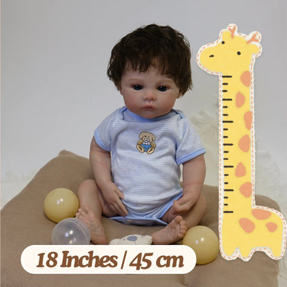 18 Inches Reborn Toddler Dolls Captivating Open-Eyes Boy(Vinyl/Cloth) Size