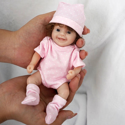 6 inches miniature newborn body doll Anna full silicone girl