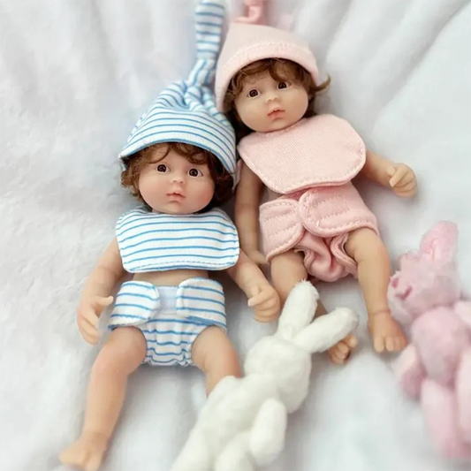 6" Realistic Mini Silicone Twins Reborn Dolls