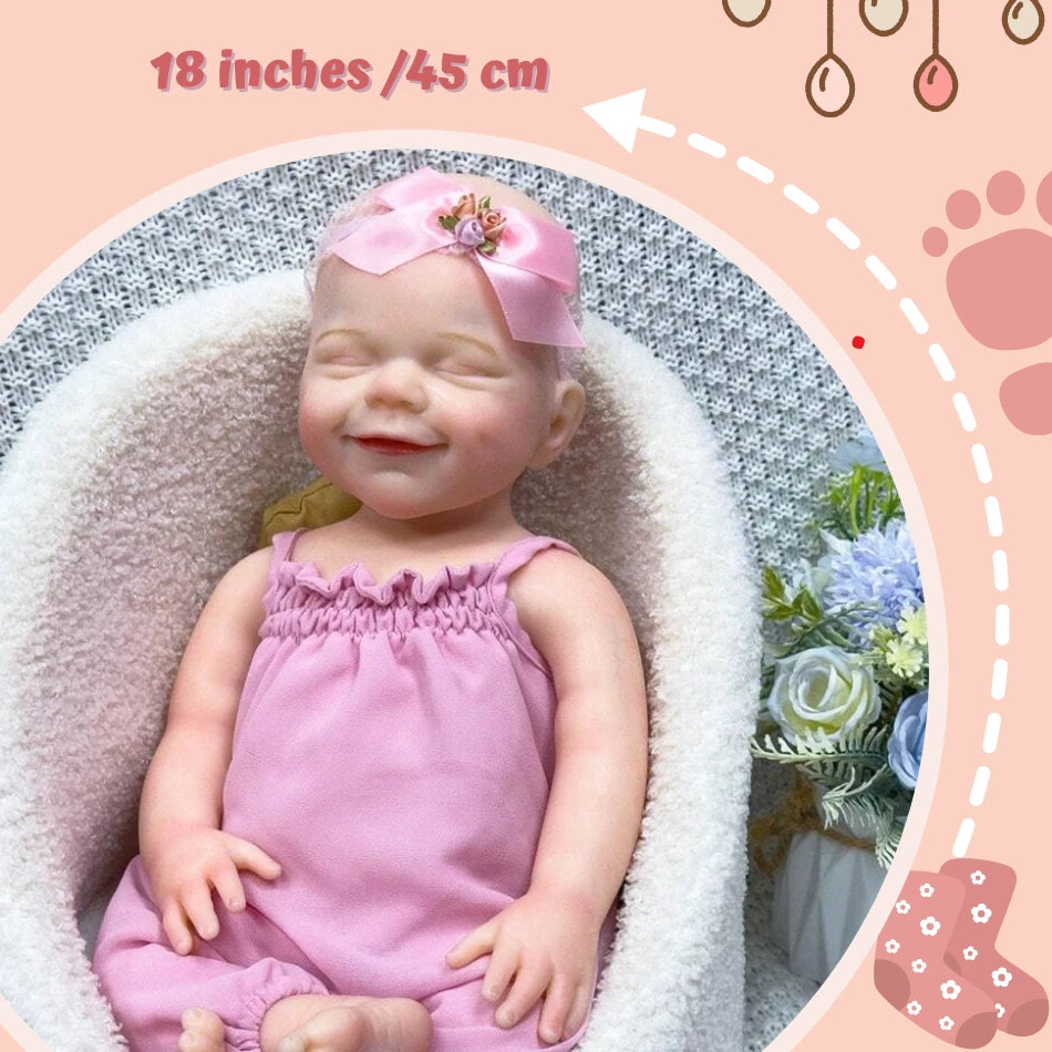 18" Sweet Full Silicone Girl Reborn Doll