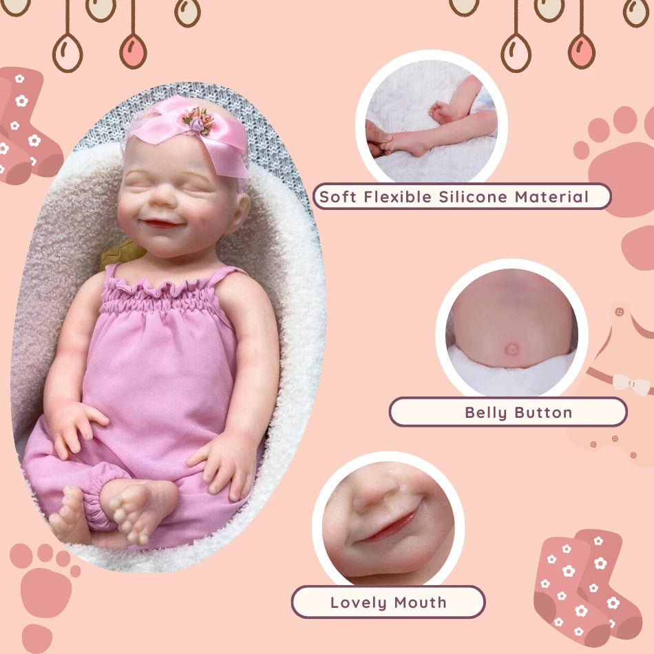 18" Sweet Full Silicone Girl Reborn Doll