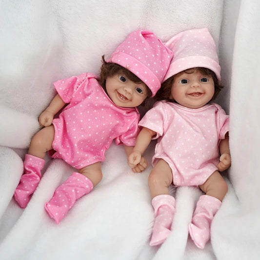 6" Appealing Mini Silicone Twins Reborn Doll